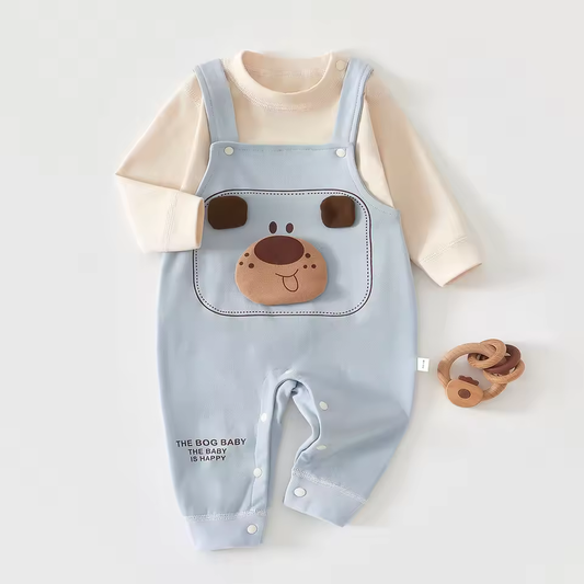 Essential Premium Cotton Baby Overall Set - Graphic Set