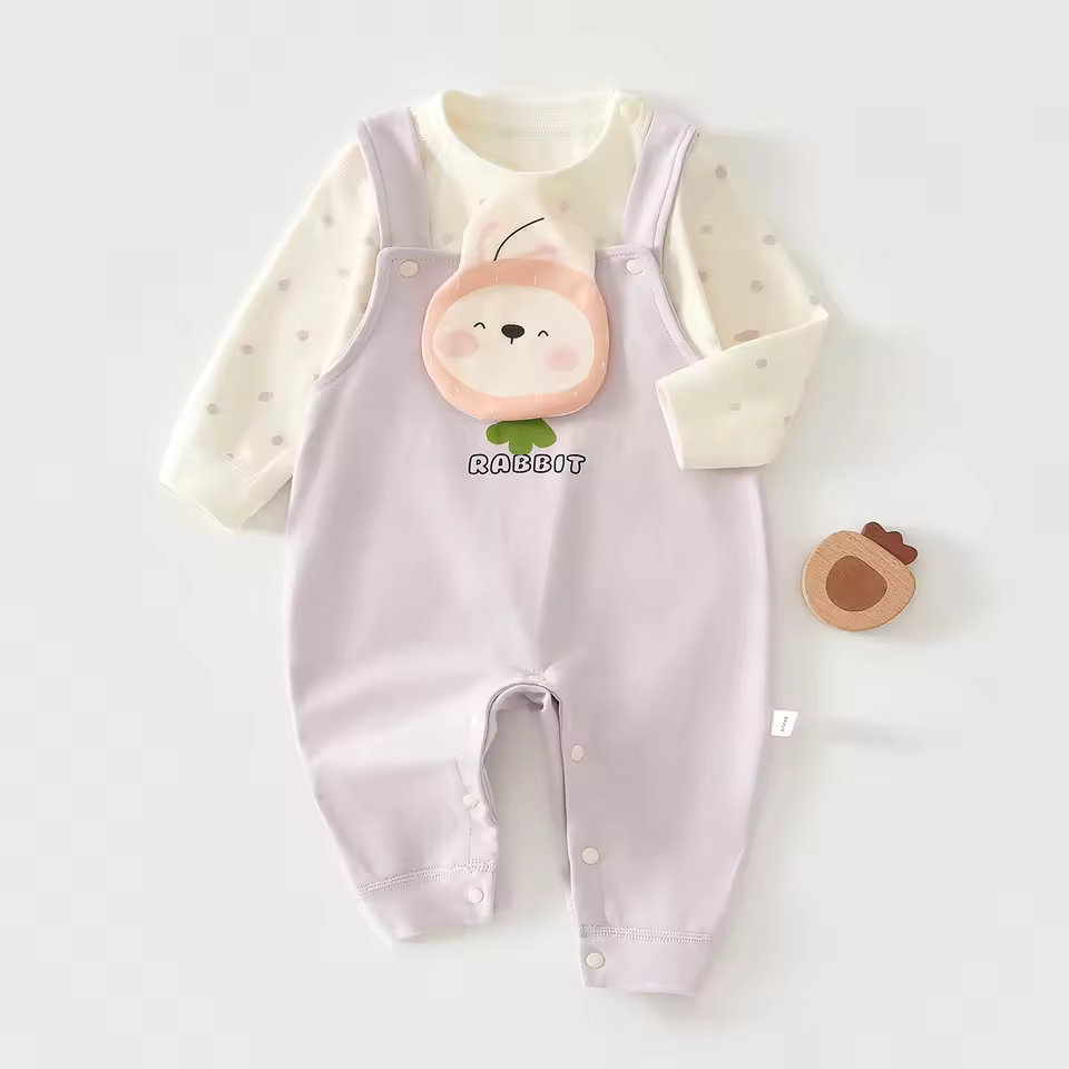 Essential Premium Cotton Baby Overall Set - Graphic Set
