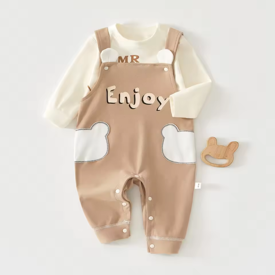 Essential Premium Cotton Baby Overall Set - Graphic Set