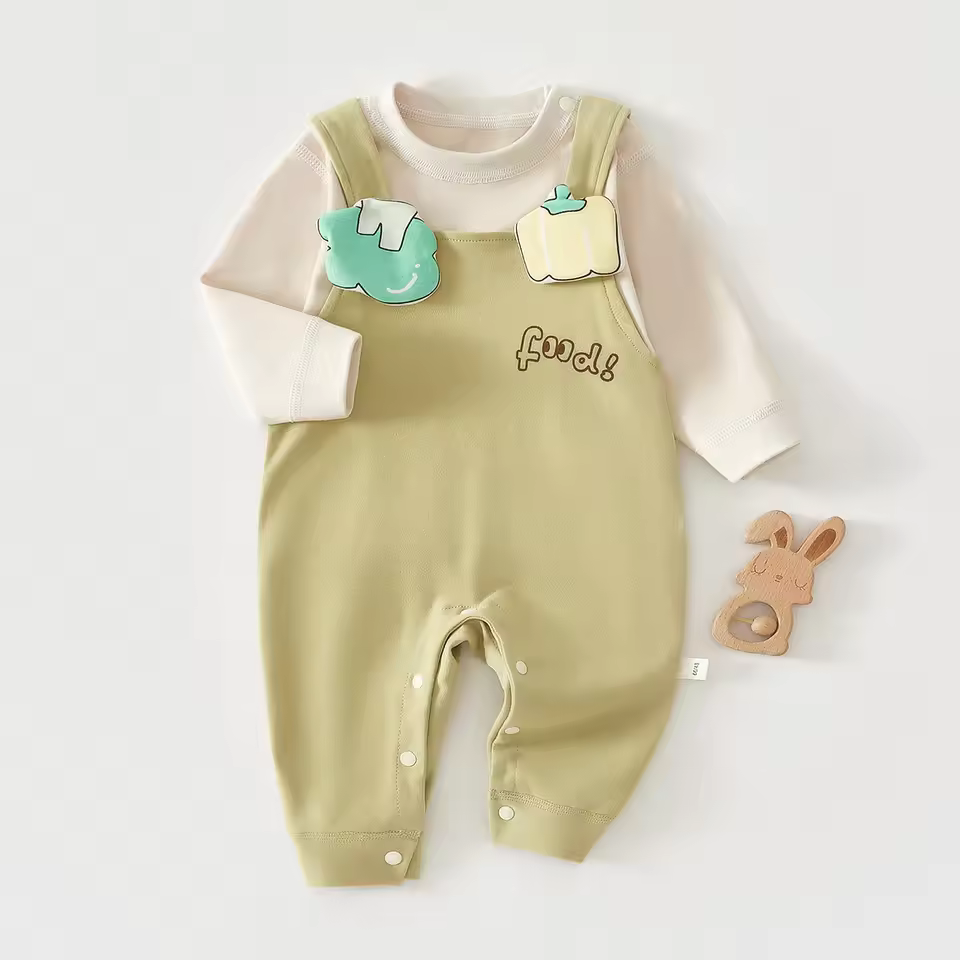 Essential Premium Cotton Baby Overall Set - Graphic Set