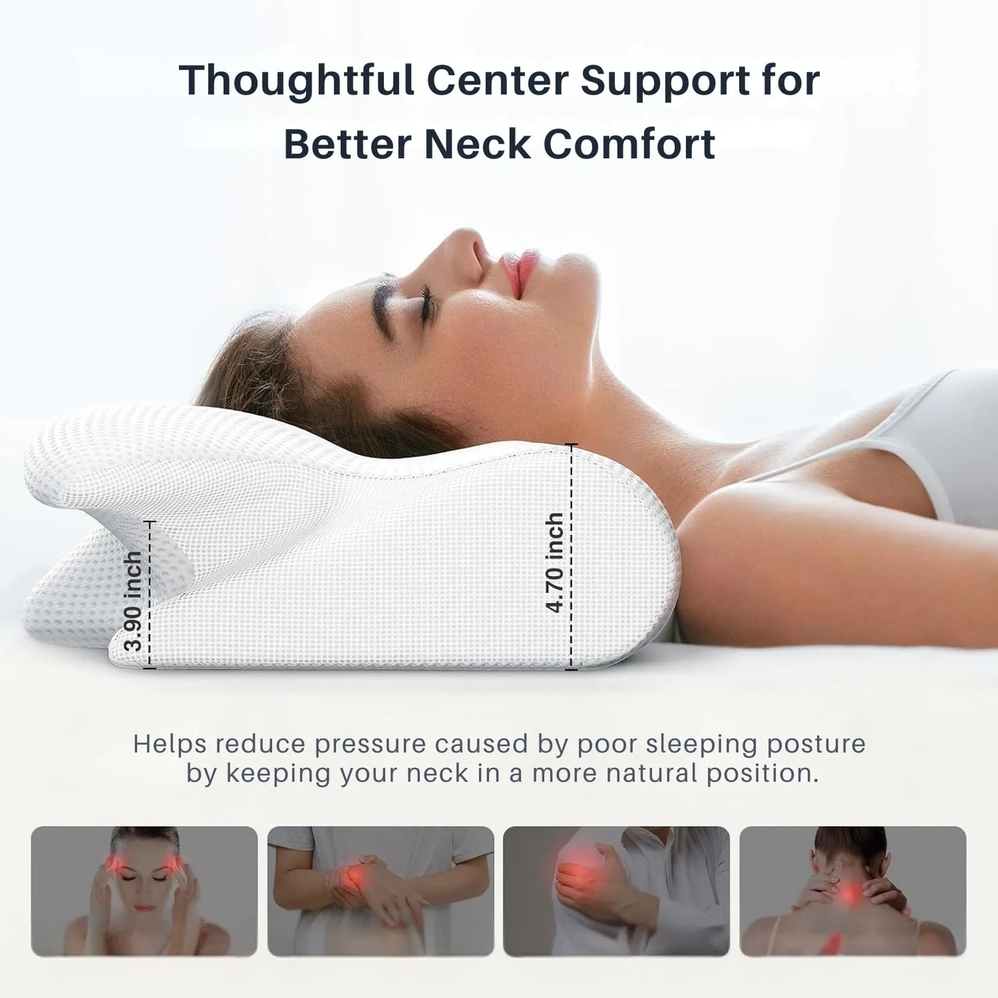 Ergonomic Pillow Designed for All-Night Neck Support